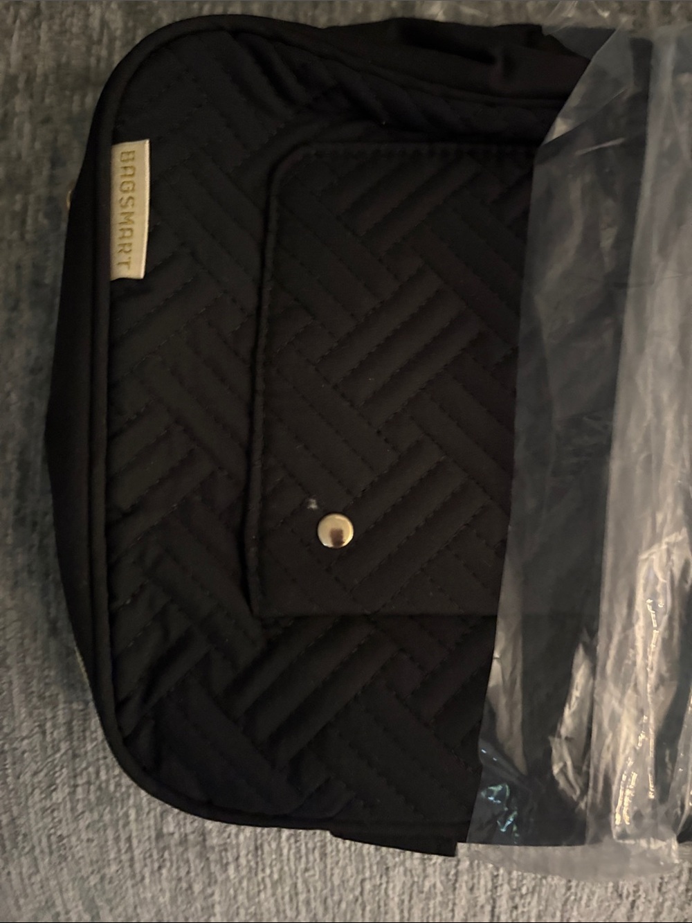 Quilted Black Makeup Bag